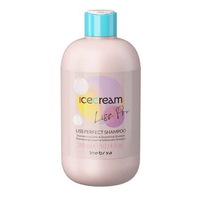 Inebrya Ice Cream Liss Perfect, Wygładzający szampon do włosów, 300ml