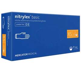 MERCATOR NITRYLEX BLACK Rękawice nitrylowe niebieskie rozmiar XS 100 sztuk