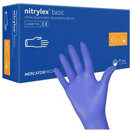 MERCATOR NITRYLEX BLACK Rękawice nitrylowe niebieskie rozmiar XS 100 sztuk