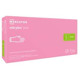 MERCATOR NITRYLEX PINK Rękawice nitrylowe różowe rozmiar S 100 sztuk