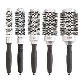 Olivia Garden Essential Blowout Classic Silver Zestaw szczotek do modelowania włosów, 15-55mm