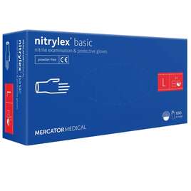 MERCATOR NITRYLEX BASIC Rękawice nitrylowe niebieskie rozmiar L 100 sztuk
