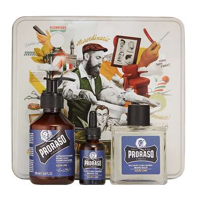 PRORASO KIT - Zestaw do Pielęgnacji Brody AZUR LIME