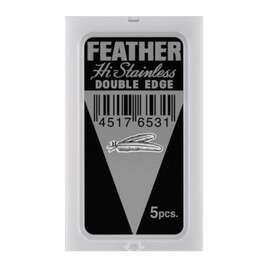 FEATHER Hi Stainless Double Edge Żyletki, 5 sztuk