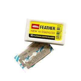 FEATHER - Żyletki New Hi-Stainless Powleczone Platyną - Opakowanie 10 szt