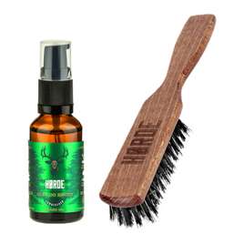 [Zestaw] HORDE Szczotka do Brody z Rączką, Włosie Dzika + HORDE Lumberjack - Olejek do Brody 10 ml