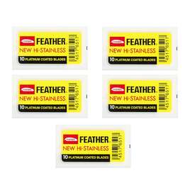 FEATHER New Hi Stainless Żyletki powleczone Platyną, 50 sztuk