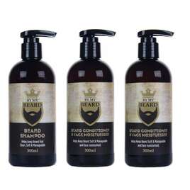 BY MY BEARD SHAMPOO - 1x Szampon do brody 300ml  + 2 x CONDITIONER&amp;FACE MOISTURISER - Odżywka do brody 300ml