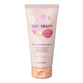 Inebrya Ice Cream Keratin Velvet Krem kuracja regenerująca do włosów, z keratyną, 100ml