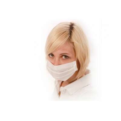 Maseczka higieniczna biała, 3 warstwowa, z gumką, 50szt, biała