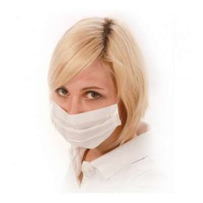 Maseczka higieniczna biała, 3 warstwowa, z gumką, 50szt, biała