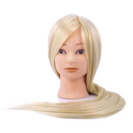 Główka fryzjerska treningowa blond włosy 60 cm