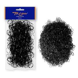 TOP CHOICE Gumki do warkoczyków elastyczne czarne 500 sztuk