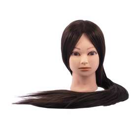 główka fryzjerska treningowa brunetka włosy 60 cm