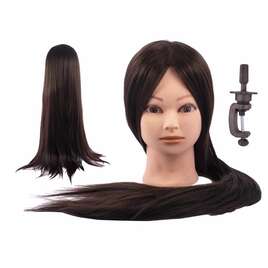 główka fryzjerska treningowa brunetka włosy 60 cm