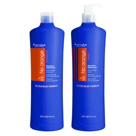 Fanola Zestaw No Orange szampon i maska do włosów brązowych, niwelujące odcienie miedziane, 2x1000ml