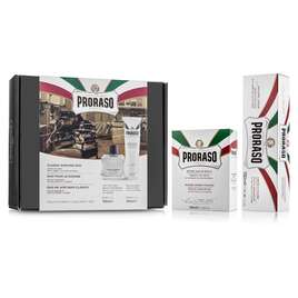 PRORASO Classic Shaving Duo Pack Sensitive Skin Zestaw do golenia Balsam po goleniu + Krem do golenia, linia biała