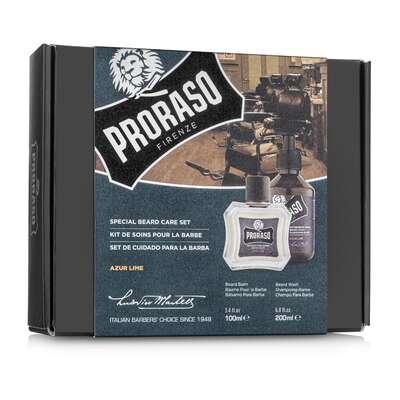 PRORASO Duo Pack Zestaw do brody Balsam + Balsam, Azur Lime