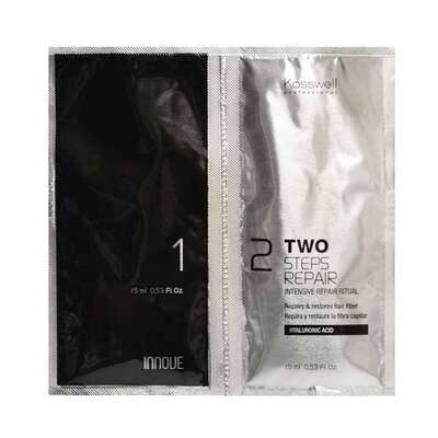Kosswell Two Steps Repair Ritual botoks na włosy, intensywna regeneracja z kwasem hialuronowym, 2x15ml