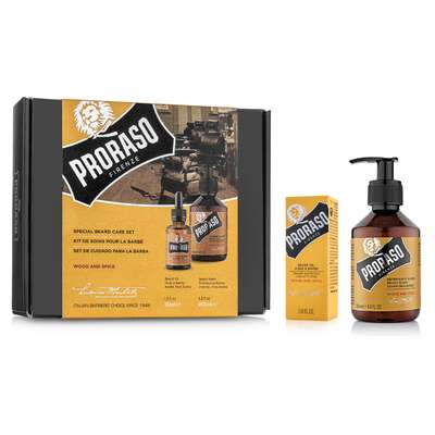 PRORASO Duo Pack Zestaw do brody Olejek + Szampon, Wood &amp; Spice