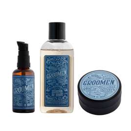 Groomen Zestaw do brody AQUA (Olejek, szampon, balsam)