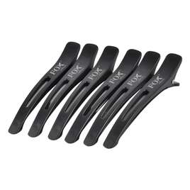 FOX SILICON Klipsy fryzjerskie z silikonowym paskiem 6 sztuk