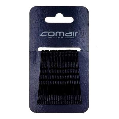 Comair Wsuwki do włosów karbowane czarne 6cm, 24 sztuki