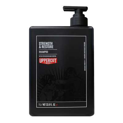 Uppercut Deluxe Strenght &amp; Restore Shampoo - Wzmacniający i regenerujący szampon do włosów, Barber Size, 1000ml