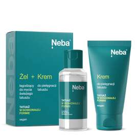 NEBA Zestaw do tatuażu Krem do tatuażu 50ml + Żel łagodzący do mycia świeżego tatuażu 100ml