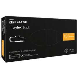 MERCATOR NITRYLEX BLACK Rękawice nitrylowe czarne rozmiar XS 100 sztuk
