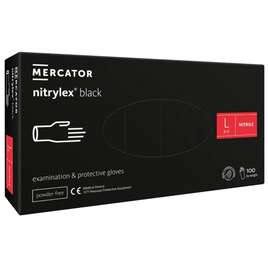 MERCATOR NITRYLEX BLACK Rękawice nitrylowe czarne rozmiar L 100 sztuk
