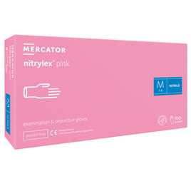 MERCATOR NITRYLEX PINK Rękawice nitrylowe różowe rozmiar M 100 sztuk