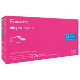 MERCATOR NITRYLEX MAGENTA Rękawice nitrylowe różowe rozmiar M 100 sztuk