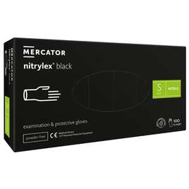 MERCATOR NITRYLEX BLACK Rękawice nitrylowe czarne rozmiar S 100 sztuk