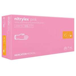MERCATOR NITRYLEX PINK Rękawice nitrylowe różowe rozmiar XS 100 sztuk