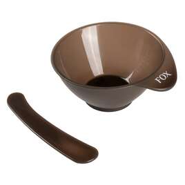 FOX Miseczka z mieszadełkiem do precyzyjnej koloryzacji, brązowa, 80ml