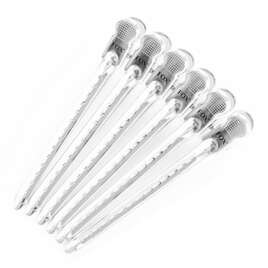 FOX Klipsy fryzjerskie metalowe, srebrne 6 sztuk