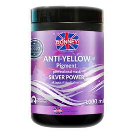 Ronney Silver Power Anti-Yellow Pigment Maska do włosów blond, rozjaśnianych i siwych, 1000ml