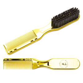 FOX Barber Expert Fade &amp; Beard Brush Szczotka i grzebień do brody 2w1 Gold
