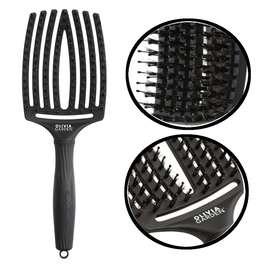 Olivia Garden Fingerbrush Combo Full Black, szczotka z włosiem z dzika, Large