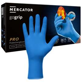 MERCATOR GOGRIP BLUE Mocne rękawiczki nitrylowe M niebieskie 50 sztuk