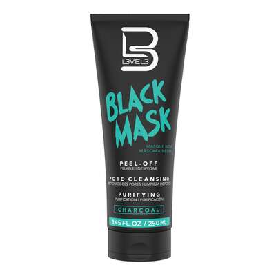 L3VEL3 Black Charcoal Peel-Off Face Mask - Oczyszczająca maska do twarzy z węglem aktywowanym, 250ml