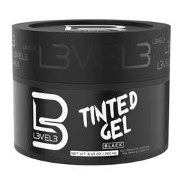 L3VEL3 Tinted Hair Gel Black - Czarny żel do włosów, maskujący siwe włosy, 250ml