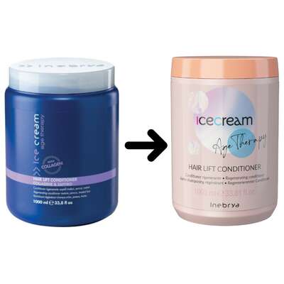 Inebrya Ice Cream Age Therapy Hair Lift Odbudowująca odżywka do włosów dojrzałych, po zabiegach, porowatych, 1000ml